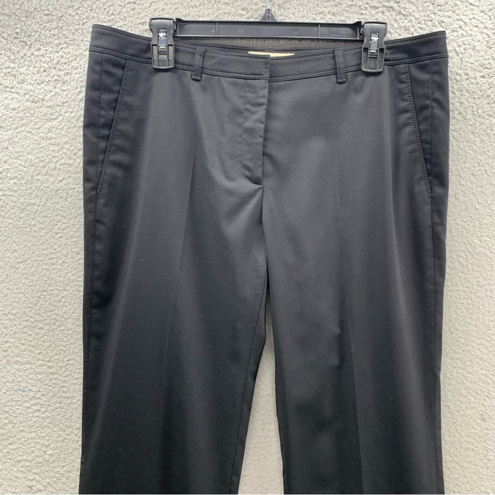 Burberry London Black Wool Flat Front Straight Leg Pants Women's Size US 10 - Picture 6 of 13